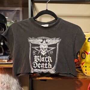 Vintage Black Death Crop Top